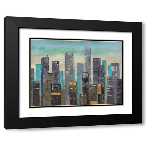 Urban Lights II Black Modern Wood Framed Art Print with Double Matting by Joy, Julie