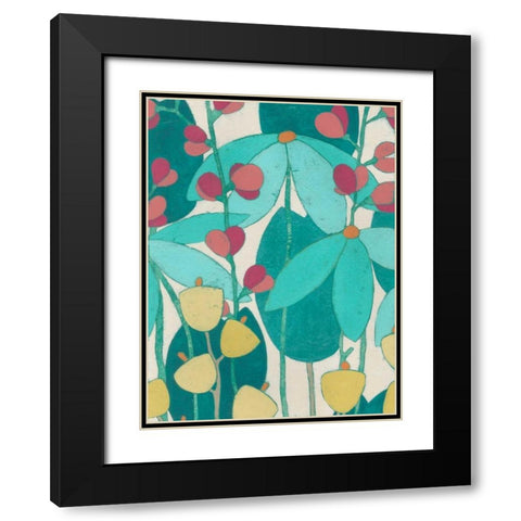 Wild Flower Glade I Black Modern Wood Framed Art Print with Double Matting by Vess, June Erica