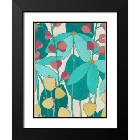 Wild Flower Glade I Black Modern Wood Framed Art Print with Double Matting by Vess, June Erica