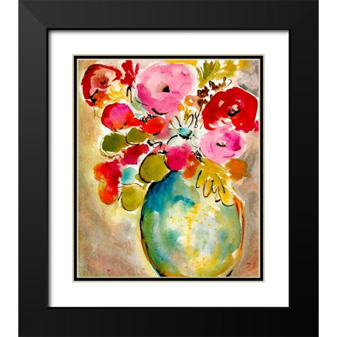 Pastel Vase II Black Modern Wood Framed Art Print with Double Matting by Minasian, Julia