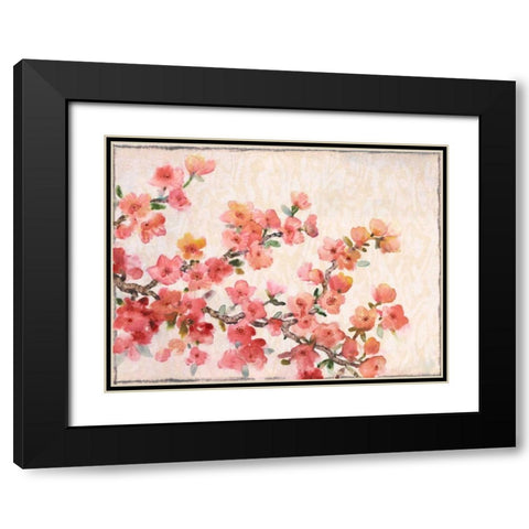 Cherry Blossom Composition II Black Modern Wood Framed Art Print with Double Matting by OToole, Tim