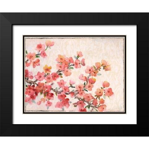 Cherry Blossom Composition II Black Modern Wood Framed Art Print with Double Matting by OToole, Tim