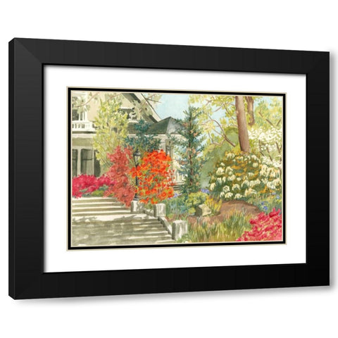 Plein Air Garden I Black Modern Wood Framed Art Print with Double Matting by Miller, Dianne