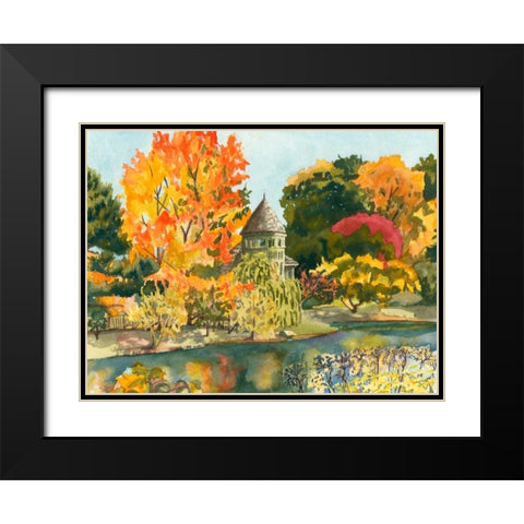 Plein Air Garden II Black Modern Wood Framed Art Print with Double Matting by Miller, Dianne