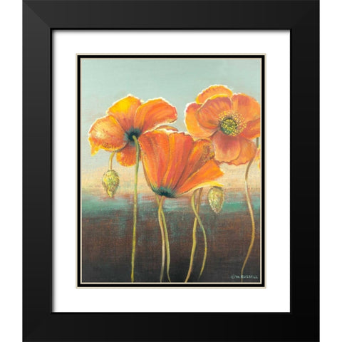 Poppy Tops I Black Modern Wood Framed Art Print with Double Matting by Russell, Wendy