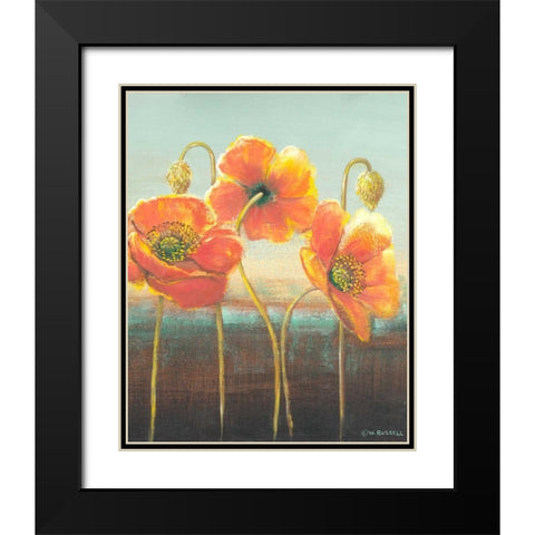 Poppy Tops II Black Modern Wood Framed Art Print with Double Matting by Russell, Wendy