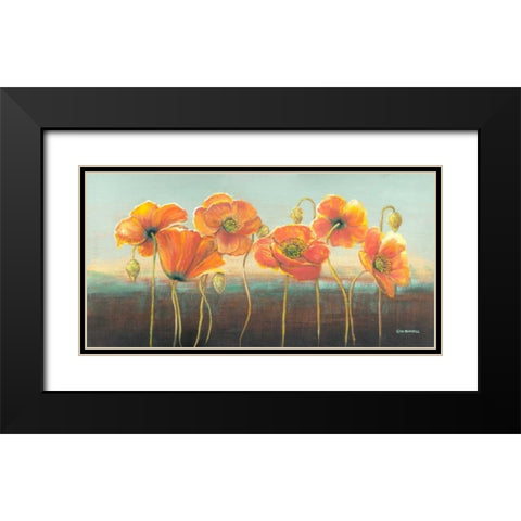 Poppy Tops III Black Modern Wood Framed Art Print with Double Matting by Russell, Wendy