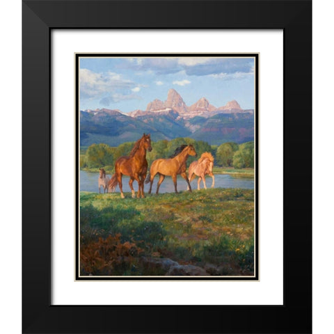 Feelin Free Black Modern Wood Framed Art Print with Double Matting by Goldrick, Claire