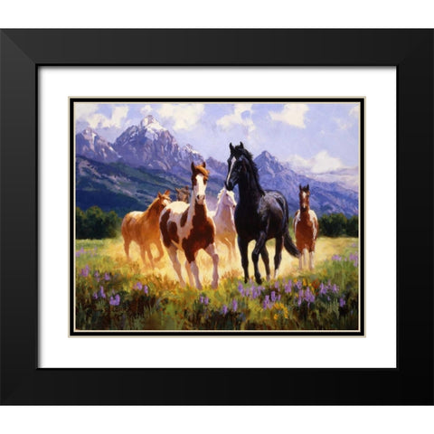 Summer Days Black Modern Wood Framed Art Print with Double Matting by Goldrick, Claire