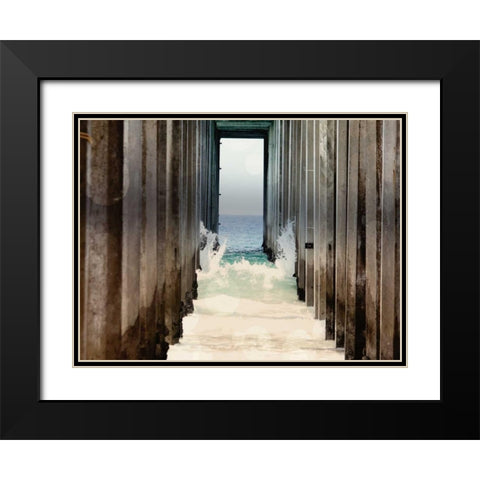 Boardwalk II Black Modern Wood Framed Art Print with Double Matting by Coomes, Sylvia