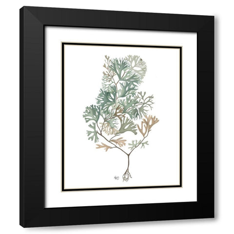 Seaweed 4 Blue Large Black Modern Wood Framed Art Print with Double Matting by Fab Funky