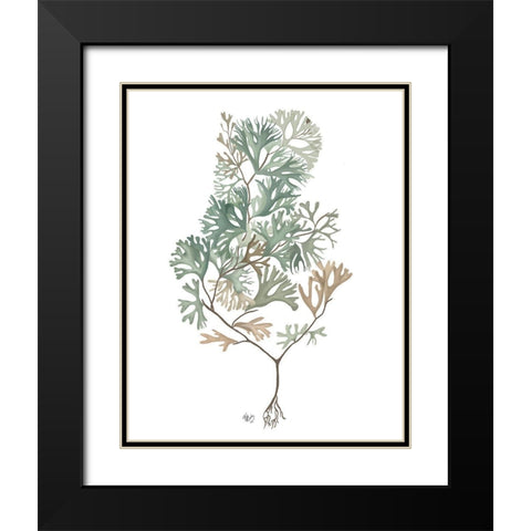Seaweed 4 Blue Large Black Modern Wood Framed Art Print with Double Matting by Fab Funky
