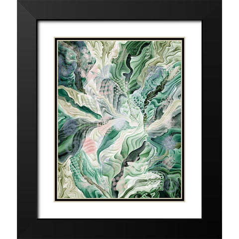 Tropical Forest Abstract 2 Black Modern Wood Framed Art Print with Double Matting by Fab Funky