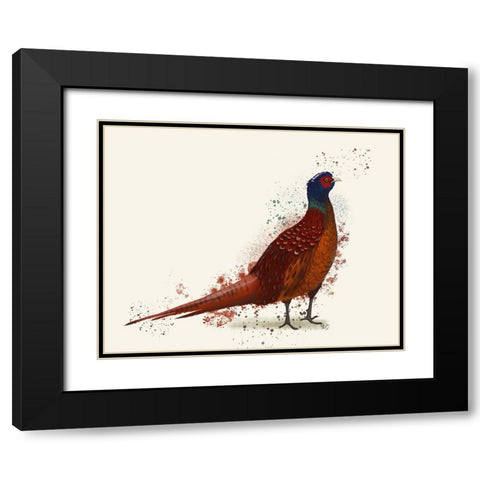 Pheasant Splash 4 Black Modern Wood Framed Art Print with Double Matting by Fab Funky