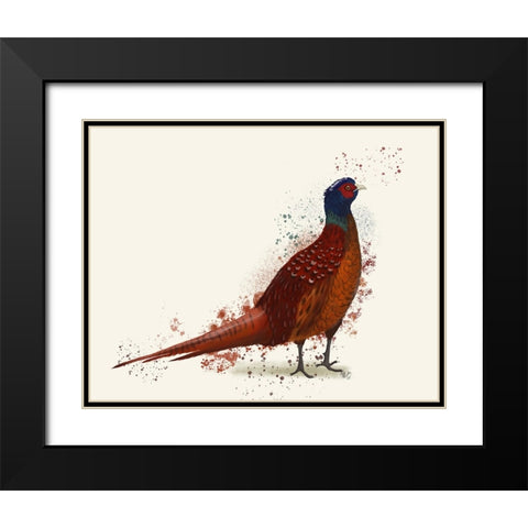 Pheasant Splash 4 Black Modern Wood Framed Art Print with Double Matting by Fab Funky