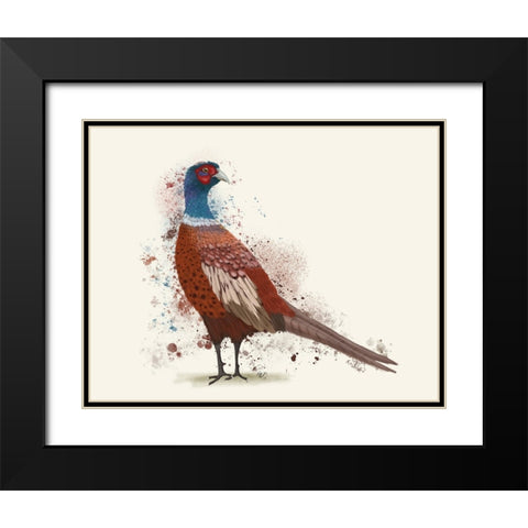 Pheasant Splash 5 Black Modern Wood Framed Art Print with Double Matting by Fab Funky