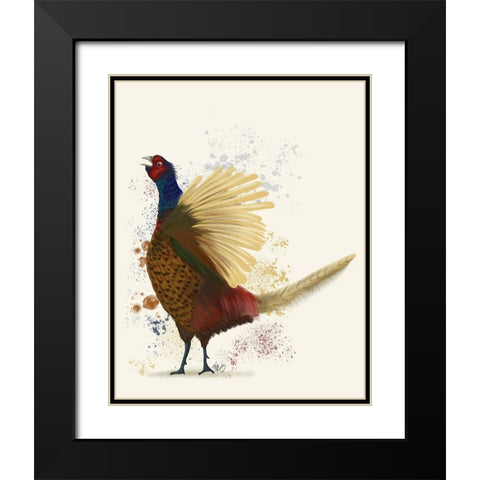 Pheasant Splash 8 Black Modern Wood Framed Art Print with Double Matting by Fab Funky