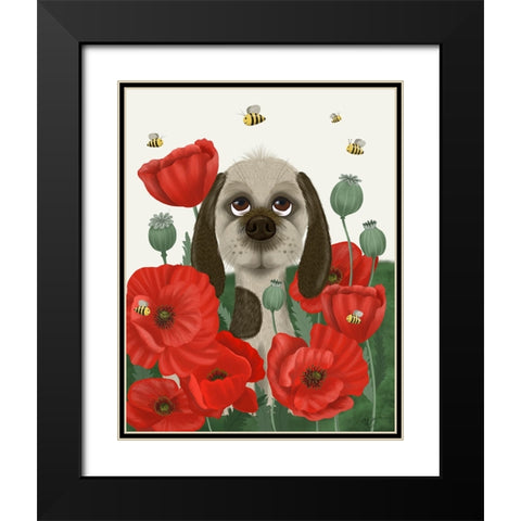 Bebe-Poppy Garden Black Modern Wood Framed Art Print with Double Matting by Fab Funky