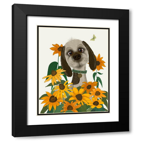 Bebe-Rudbeckia Garden Black Modern Wood Framed Art Print with Double Matting by Fab Funky