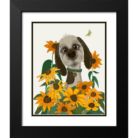 Bebe-Rudbeckia Garden Black Modern Wood Framed Art Print with Double Matting by Fab Funky