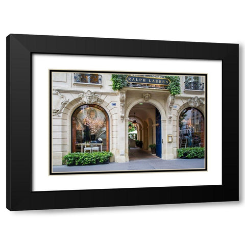 Entry to Ralph Lauren store and restaurant in Saint-Germain-des-Pres, Paris, France Black Modern Wood Framed Art Print with Double Matting by Delimont, Danita
