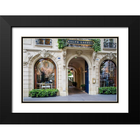 Entry to Ralph Lauren store and restaurant in Saint-Germain-des-Pres, Paris, France Black Modern Wood Framed Art Print with Double Matting by Delimont, Danita