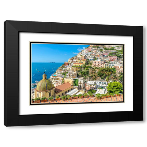 Positano, Amalfi Coast, Salerno, Campania, Italy Black Modern Wood Framed Art Print with Double Matting by Delimont, Danita