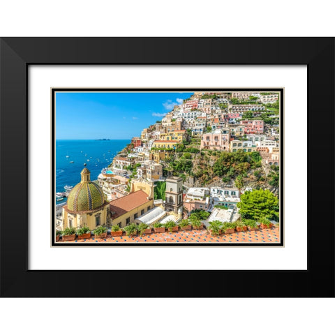 Positano, Amalfi Coast, Salerno, Campania, Italy Black Modern Wood Framed Art Print with Double Matting by Delimont, Danita