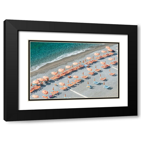Italy-Amalfi Coast-Positano Beach Black Modern Wood Framed Art Print with Double Matting by Delimont, Danita