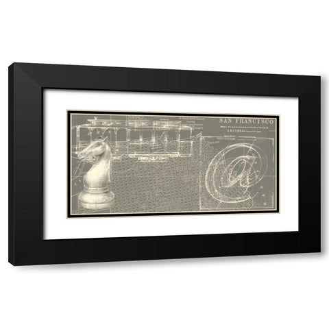 Office Sketches Collection D Black Modern Wood Framed Art Print with Double Matting by Ethan Harper