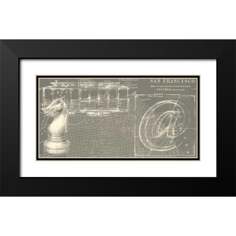 Office Sketches Collection D Black Modern Wood Framed Art Print with Double Matting by Ethan Harper