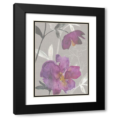 Violette Fleur Collection E Black Modern Wood Framed Art Print with Double Matting by Mosley, Kiana