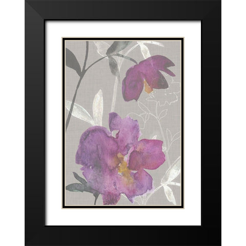 Violette Fleur Collection E Black Modern Wood Framed Art Print with Double Matting by Mosley, Kiana