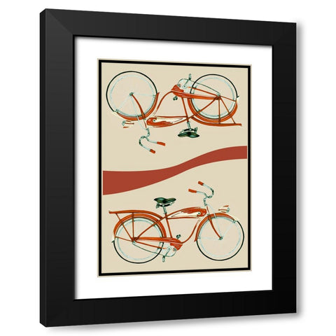 Retro Bike Collection E Black Modern Wood Framed Art Print with Double Matting by Goldberger, Jennifer