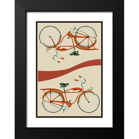 Retro Bike Collection E Black Modern Wood Framed Art Print with Double Matting by Goldberger, Jennifer