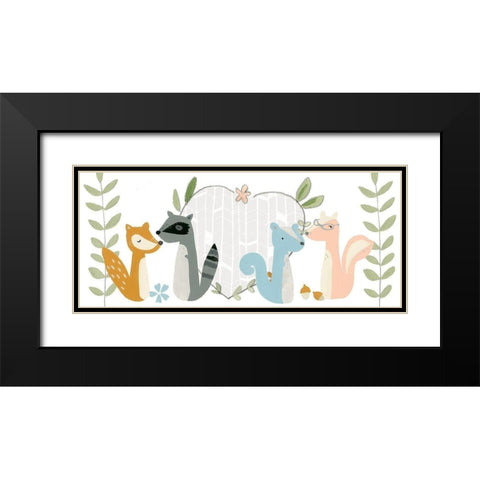 Quirky Forest Collection H Black Modern Wood Framed Art Print with Double Matting by Vess, June Erica