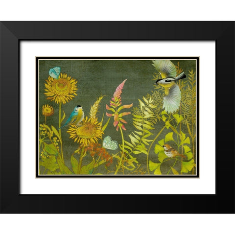 Birding Collection A Black Modern Wood Framed Art Print with Double Matting by Zarris, Chariklia