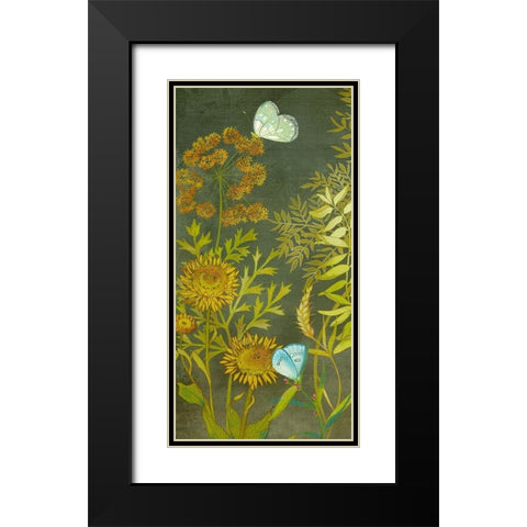 Birding Collection B Black Modern Wood Framed Art Print with Double Matting by Zarris, Chariklia