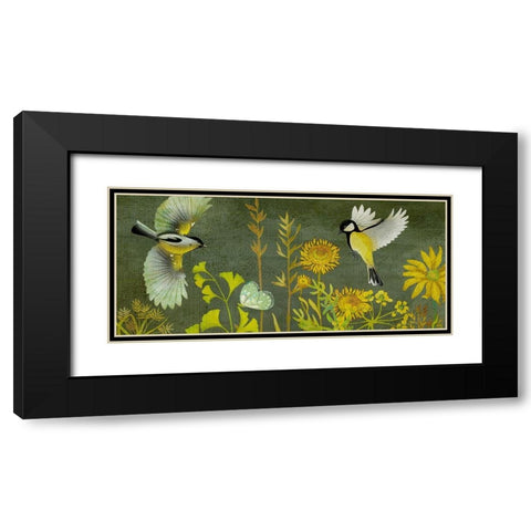 Birding Collection H Black Modern Wood Framed Art Print with Double Matting by Zarris, Chariklia