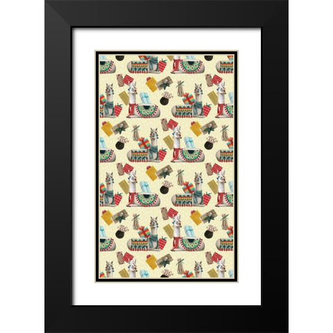 Boho Christmas Collection E Black Modern Wood Framed Art Print with Double Matting by Popp, Grace