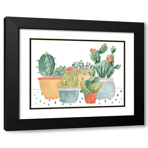 Simple Succulent Collection A Black Modern Wood Framed Art Print with Double Matting by Vess, June Erica