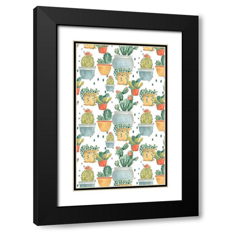 Simple Succulent Collection E Black Modern Wood Framed Art Print with Double Matting by Vess, June Erica