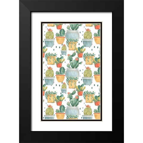 Simple Succulent Collection E Black Modern Wood Framed Art Print with Double Matting by Vess, June Erica