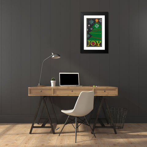Nordic Joy Collection B Black Modern Wood Framed Art Print with Double Matting by Vess, June Erica