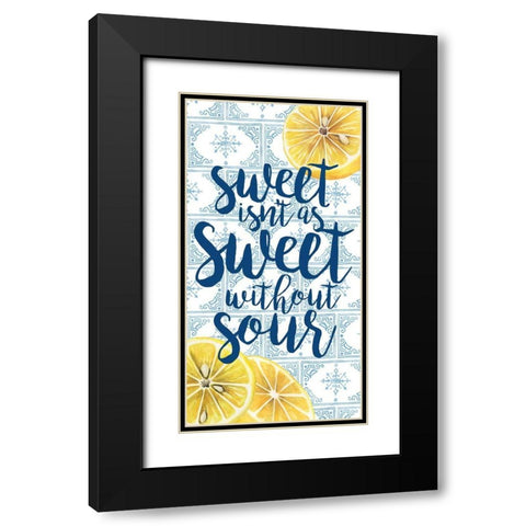 Citrus Sayings Collection B Black Modern Wood Framed Art Print with Double Matting by Popp, Grace