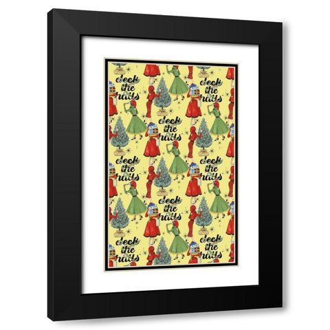 Vintage Christmas Collection E Black Modern Wood Framed Art Print with Double Matting by Popp, Grace