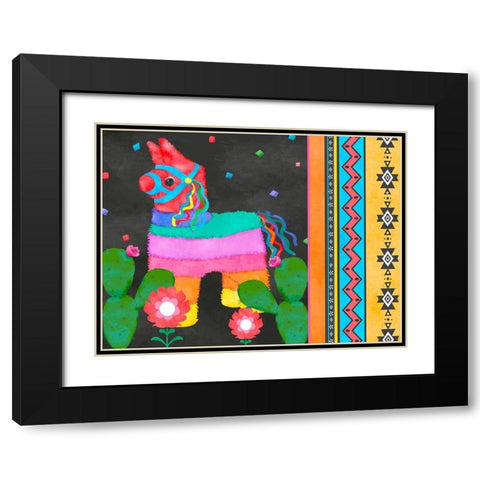 PiÃ±ata Party Collection A Black Modern Wood Framed Art Print with Double Matting by Reynolds, Jade