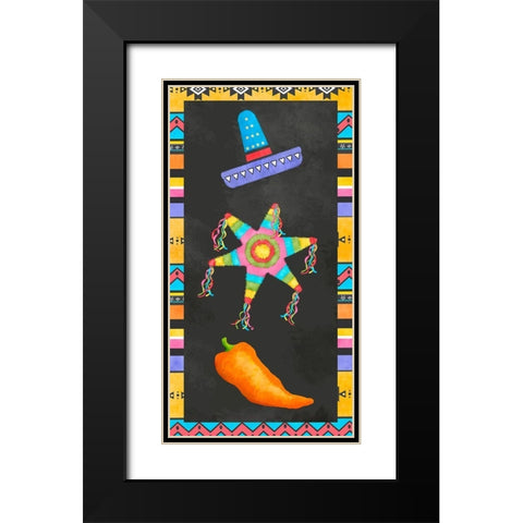 PiÃ±ata Party Collection B Black Modern Wood Framed Art Print with Double Matting by Reynolds, Jade
