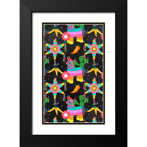 PiÃ±ata Party Collection E Black Modern Wood Framed Art Print with Double Matting by Reynolds, Jade
