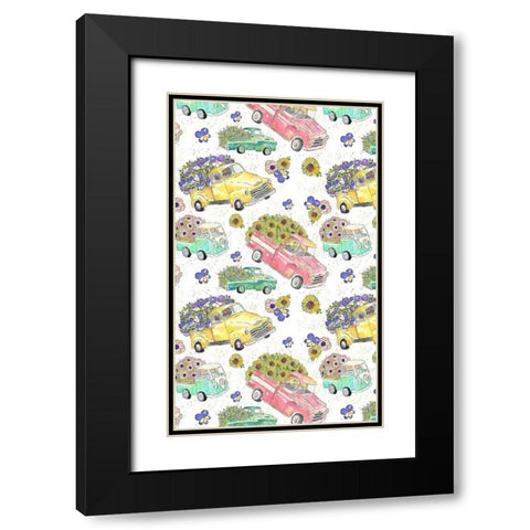 Flower Truck Collection E Black Modern Wood Framed Art Print with Double Matting by McGuire, Catherine